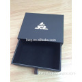 Custom luxury fancy paper black lamination gift box with silver stamped logo